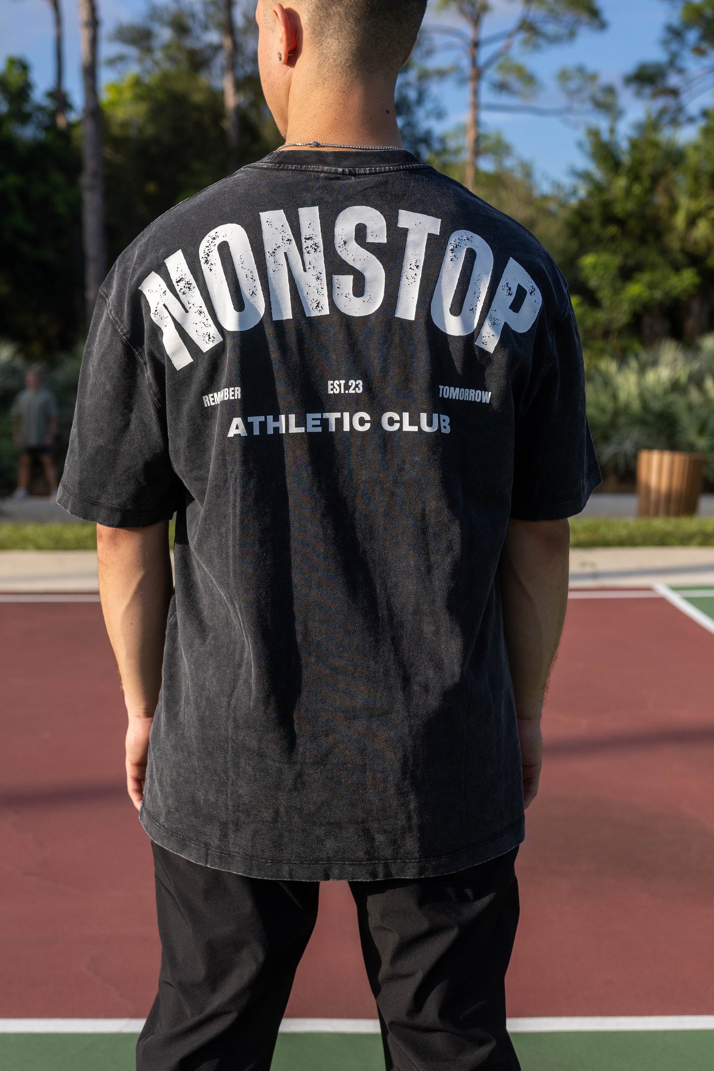 Oversized Athletic Club Tee - Washed Black