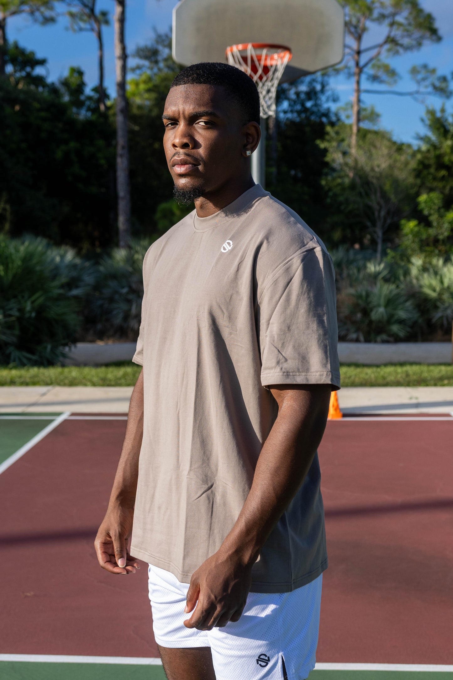 Oversized Athletic Club Tee - Brown