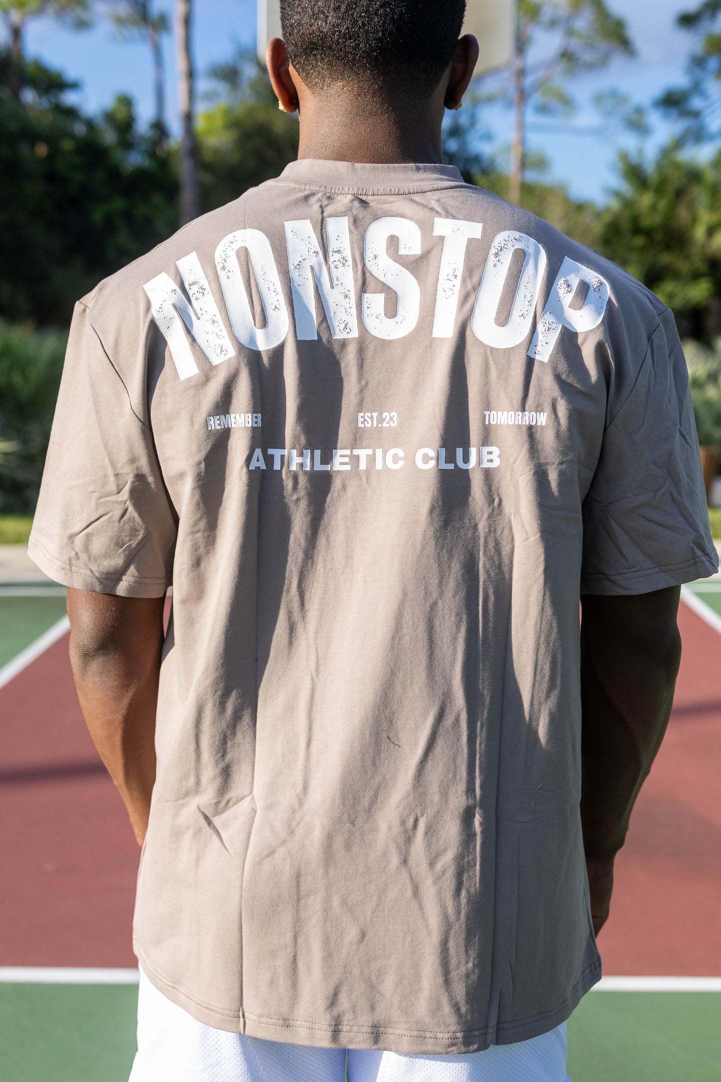 Oversized Athletic Club Tee - Brown