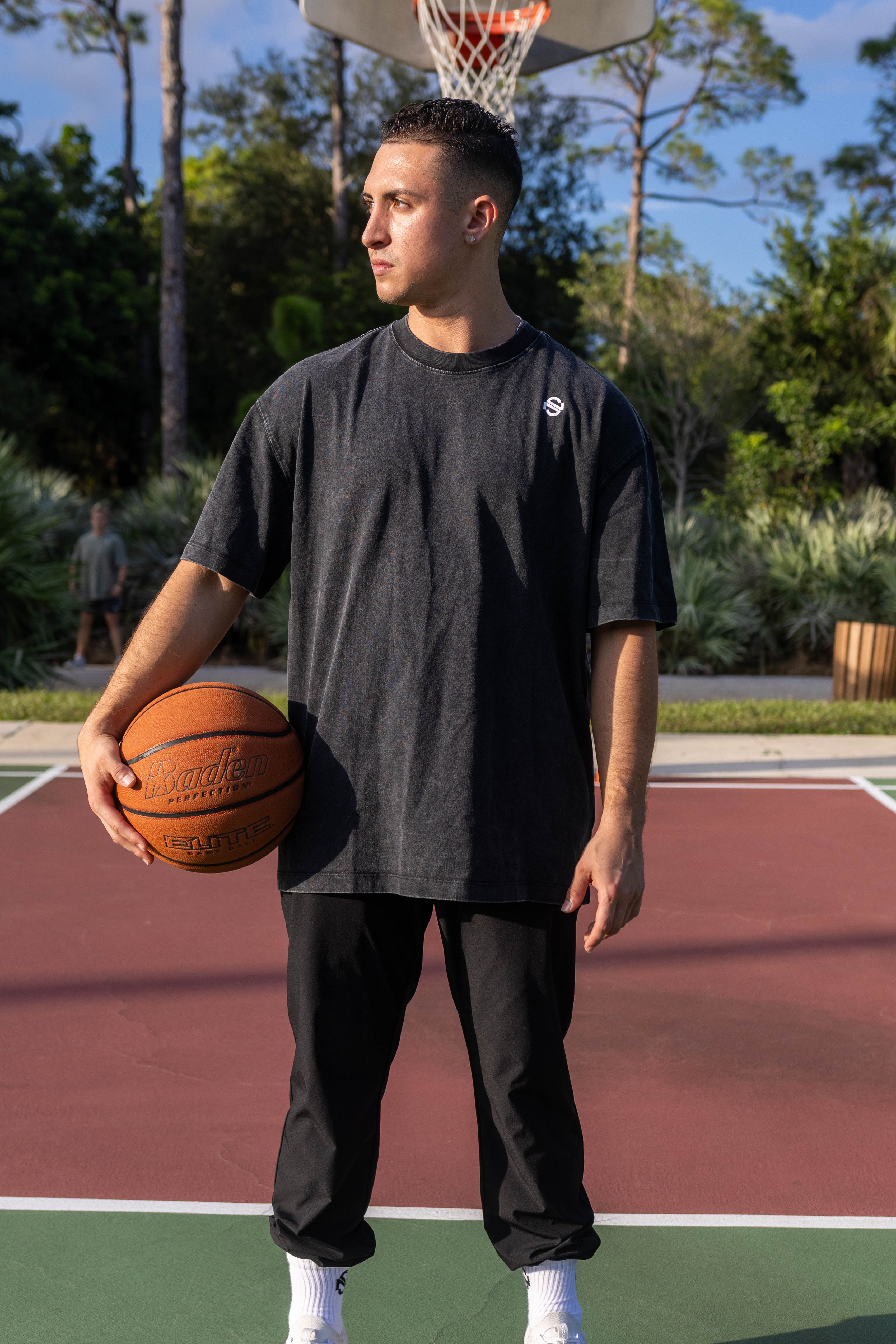 Oversized Athletic Club Tee - Washed Black