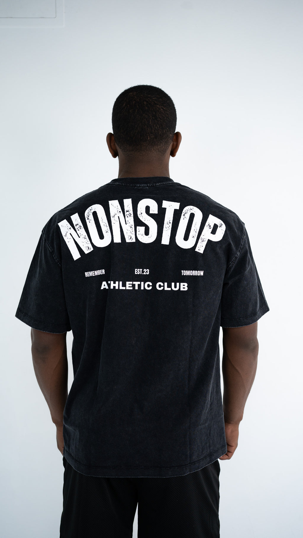Oversized Athletic Club Tee - Washed Black