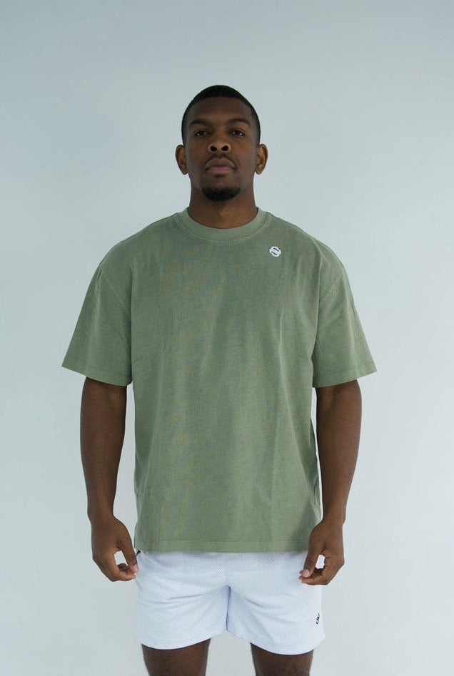 Oversized Athletic Club Tee - Washed Green